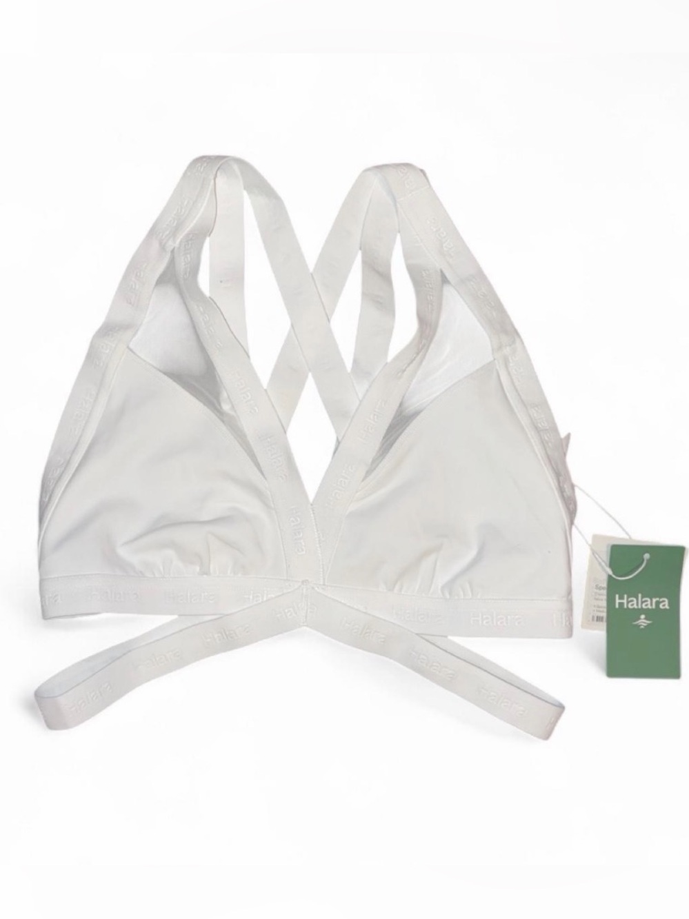 HALARA White Crisscross Strappy Bralette
